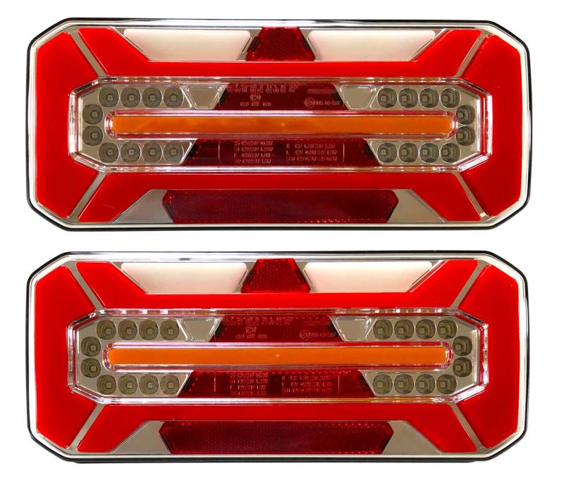 MelTruck 2x LED Rückleuchten LKW Anhänger Rücklicht dynamische Blinker E20 7 Funktionen 12V/24V SET von MelTruck