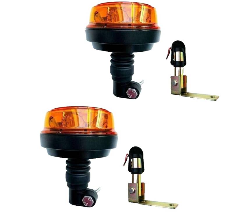 MelTruck® 2x LED Rundumleuchte 4 Blitzmuster Warnleuchte 12V 24V E9 für LKW PKW Traktor (Aufsteckrohr K) von MelTruck