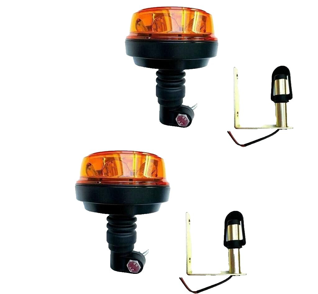 MelTruck® 2x LED Rundumleuchte 4 Blitzmuster Warnleuchte 12V 24V E9 für LKW PKW Traktor (Aufsteckrohr U) von MelTruck