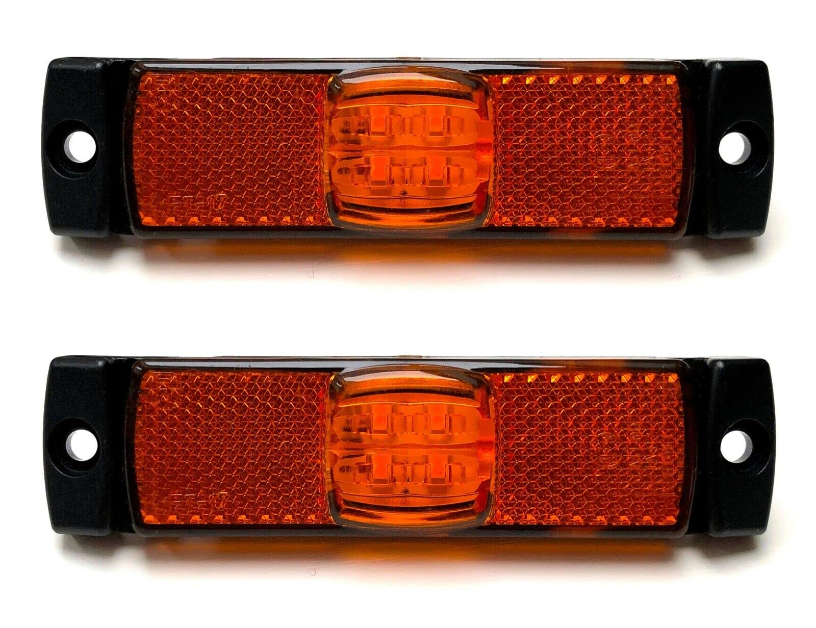 MelTruck® 2x LED Umrissleuchte 130x32x14,5 mm Begrenzungsleuchte 12V 24V Anhänger LKW E9 (Gelb) von MelTruck