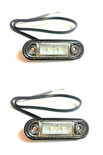 MelTruck® 2x LED Umrissleuchte Begrenzungsleuchte 12V 24V für LKW Anhänger Wohnwagen (Weiß) von MelTruck