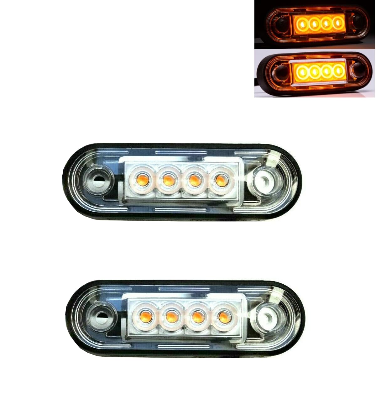 MelTruck® 2x LED Umrissleuchte Begrenzungsleuchte Positionsleuchte ULTRA FLACH 12V 24V PKW LKW Anhänger von MelTruck