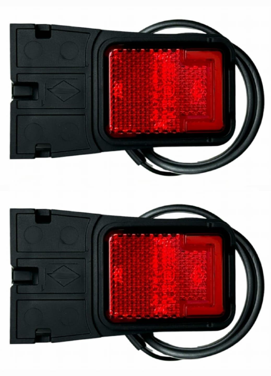 MelTruck® 2x LED Umrissleuchte Positionsleuchte für LKW Anhänger Trailer Wohnwagen (Rot mit Halter) von MelTruck