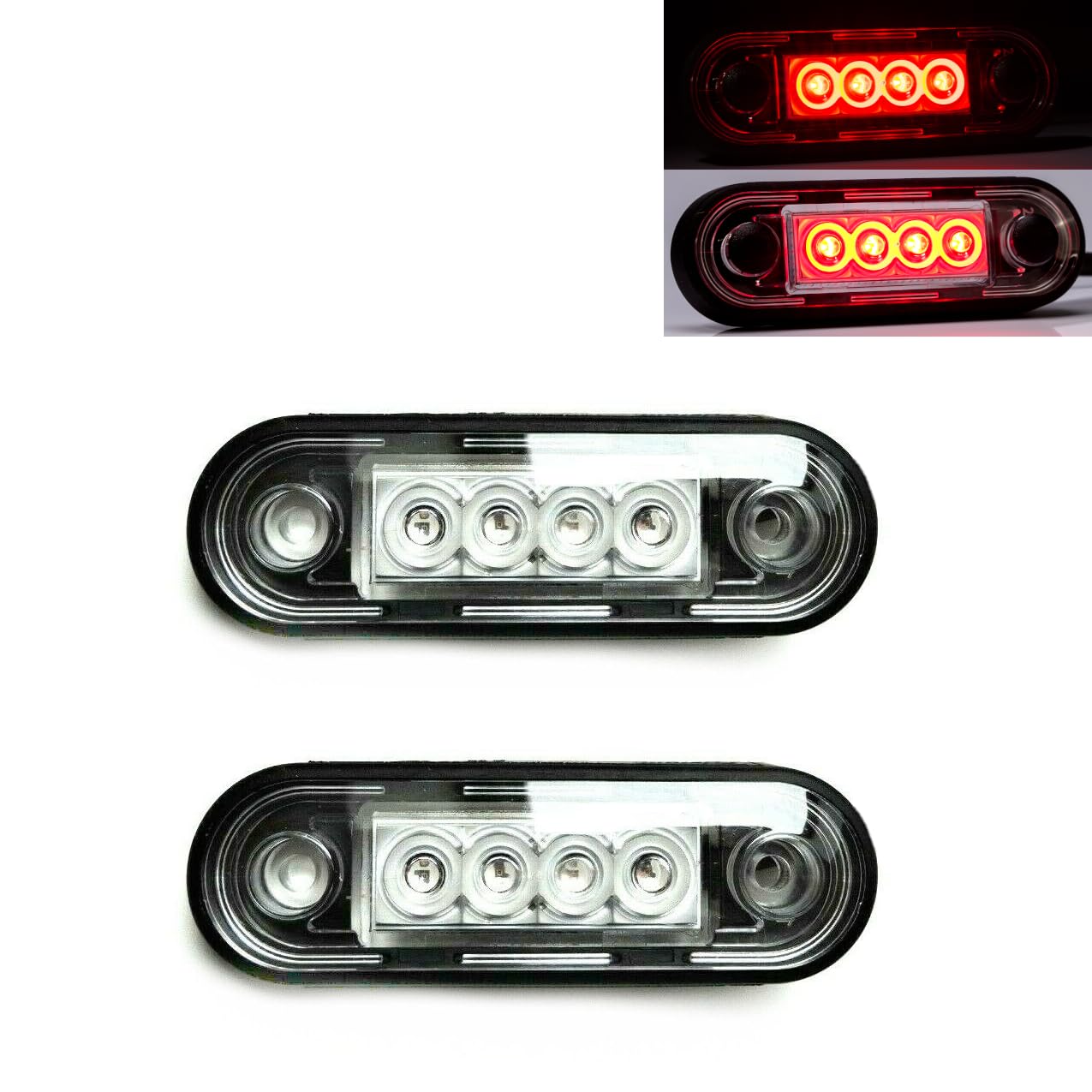 MelTruck® 2x Rote LED Umrissleuchte Begrenzungsleuchte Positionsleuchte 12V 24V PKW LKW Anhänger von MelTruck