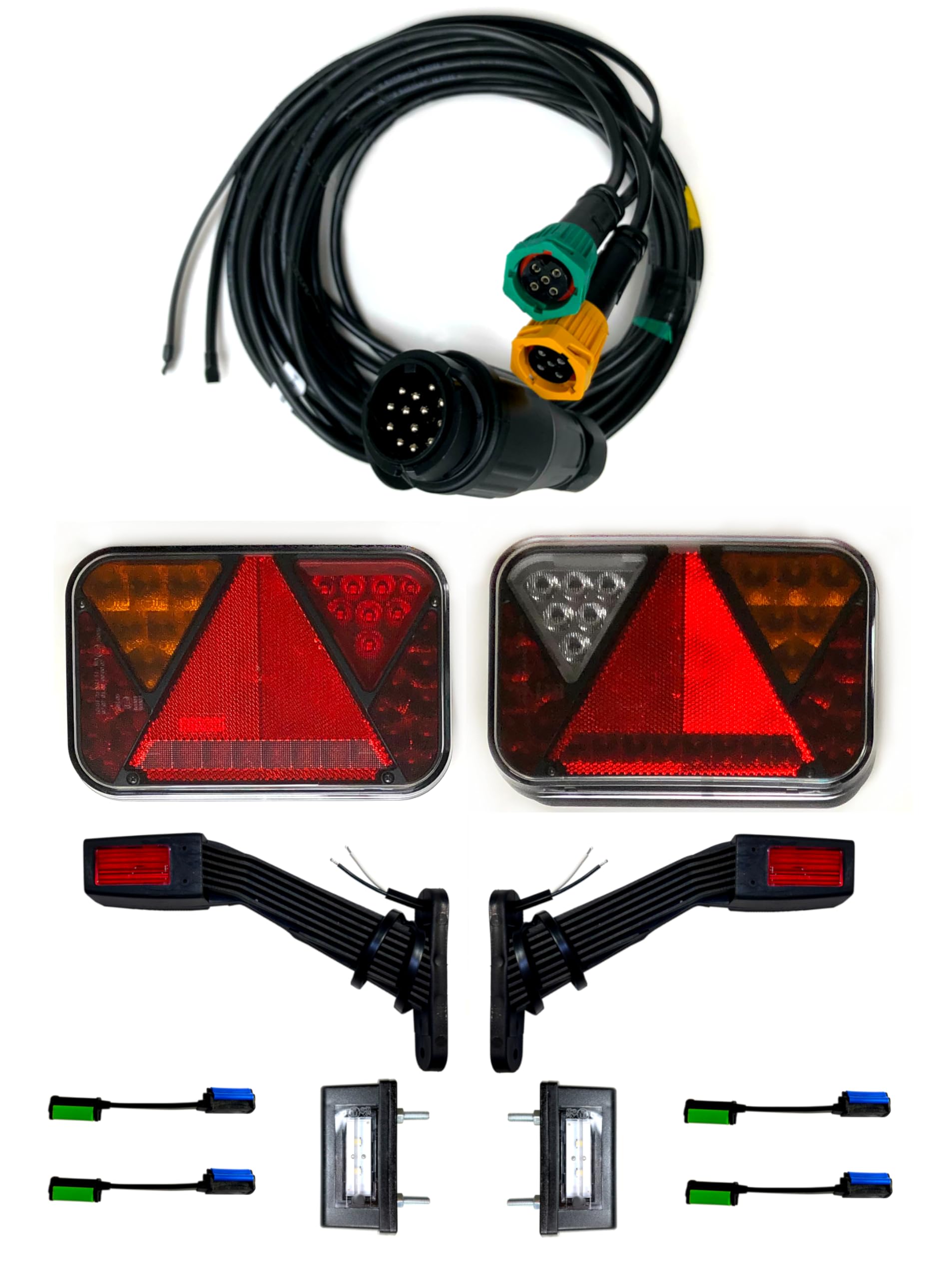 MelTruck® Anhängerbeleuchtung LED Rückleuchten Control Box 13 polig Kabel 9m Leuchten Set von MelTruck
