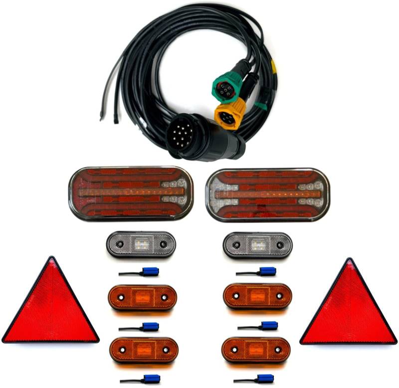 MelTruck® Anhängerbeleuchtung SET LED Rückleuchten 12V 24V 7 m 13 polig Kabel für Anhänger von MelTruck