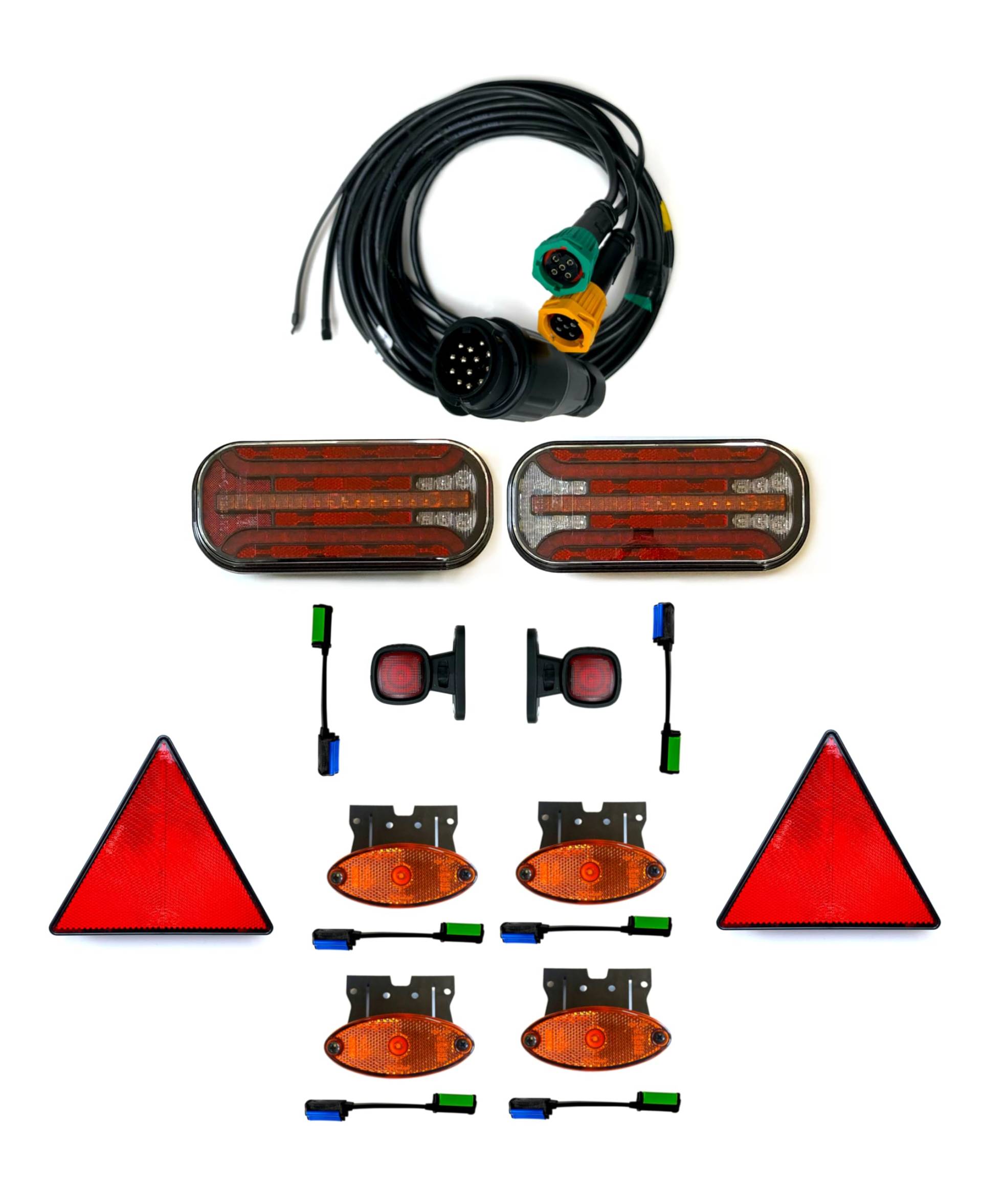 MelTruck® Anhängerbeleuchtung SET LED Rückleuchten Begrenzungsleuchten 7m 13 polig Anhänger von MelTruck