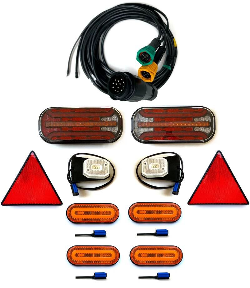 MelTruck® Anhängerbeleuchtung SET LED Rückleuchten LAUFBLINKER 12V 24V 7m 13 PIN Anhänger von MelTruck