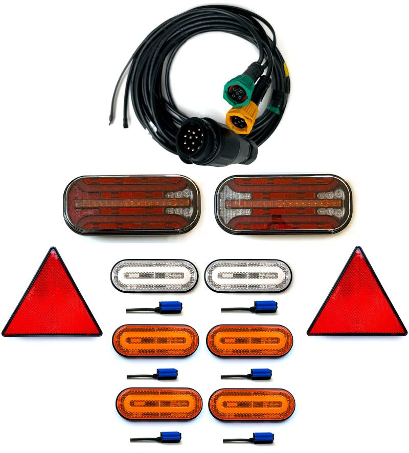 MelTruck® Anhängerbeleuchtung SET LED Rückleuchten Laufblinker 12V 24V 7,7m 13PIN Anhänger von MelTruck