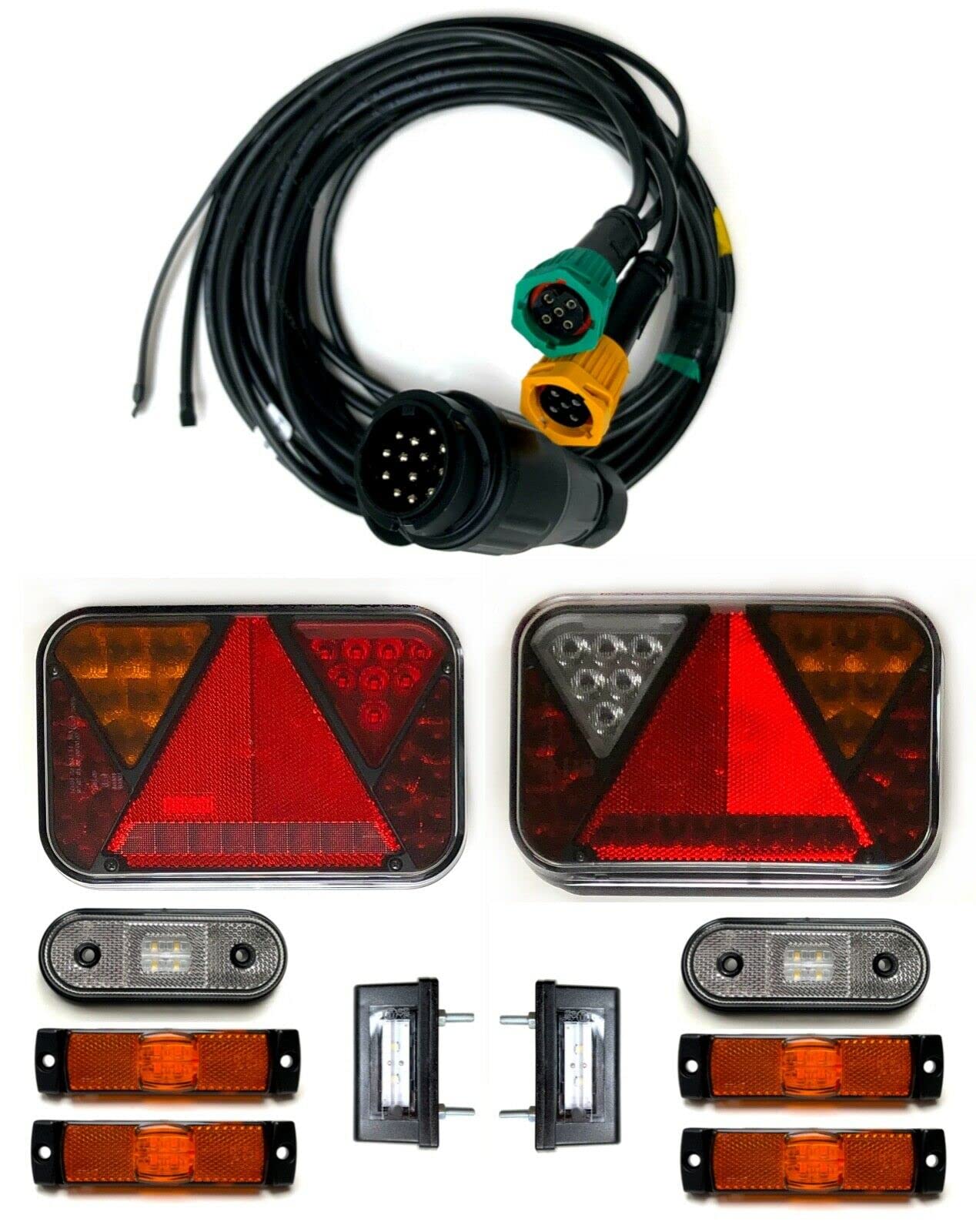 MelTruck® LED Anhängerbeleuchtung LED Rückleuchten Control Box 13 polig Kabel 5 m Leuchten Set von MelTruck