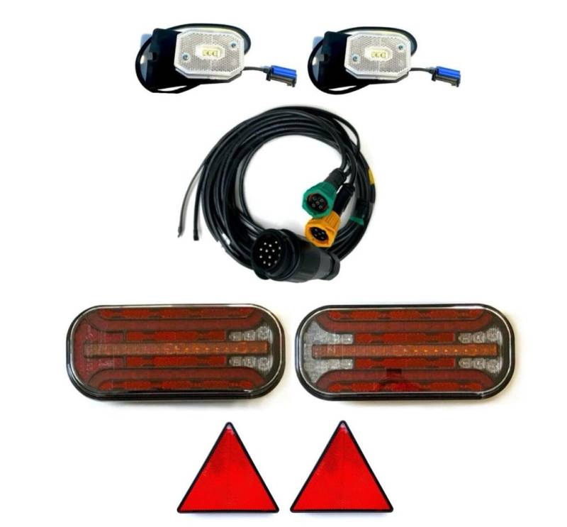 MelTruck® LED Rückleuchte Anhängerbeleuchtung SET Begrenzungsleuchte 13 pol Kabelbaum 5m von MelTruck