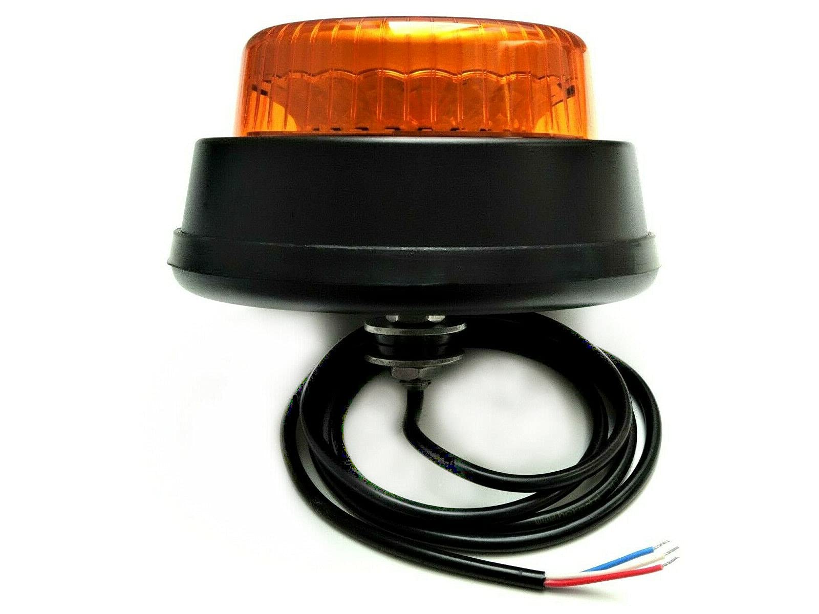 MelTruck® LED Rundumleuchte mit Rotation und Blitz M12 Schraube 12V 24V für PKW LKW Traktor (R-Rotation; F-Flash (Blitz); Zentralschraube M12) von MelTruck