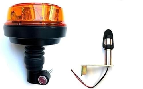 MelTruck® LED Warnleuchte Rundumleuchte 12V 24V mit 4 Blitzmuster E9 ECE R65 R10 für Traktor PKW LKW (Aufsteckrohr L) von MelTruck