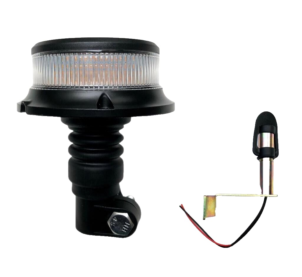 MelTruck® Orange weiß 18 LED Rundumleuchte Warnlicht 12/24V E9 3x Blitzmuster ECE R65 R10 (Aufsteckror L) von MelTruck