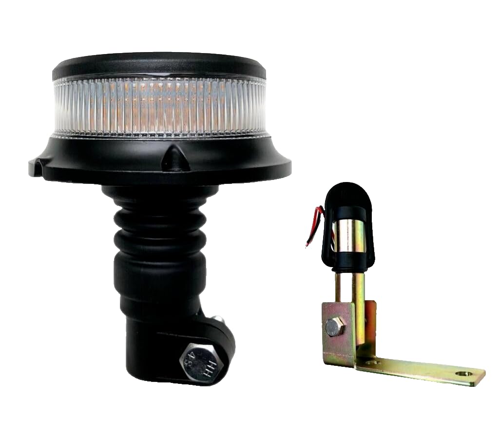 MelTruck® Orange weiß 18 LED Rundumleuchte Warnlicht 12/24V E9 3x Blitzmuster ECE R65 R10 (Aufsteckror K) von MelTruck