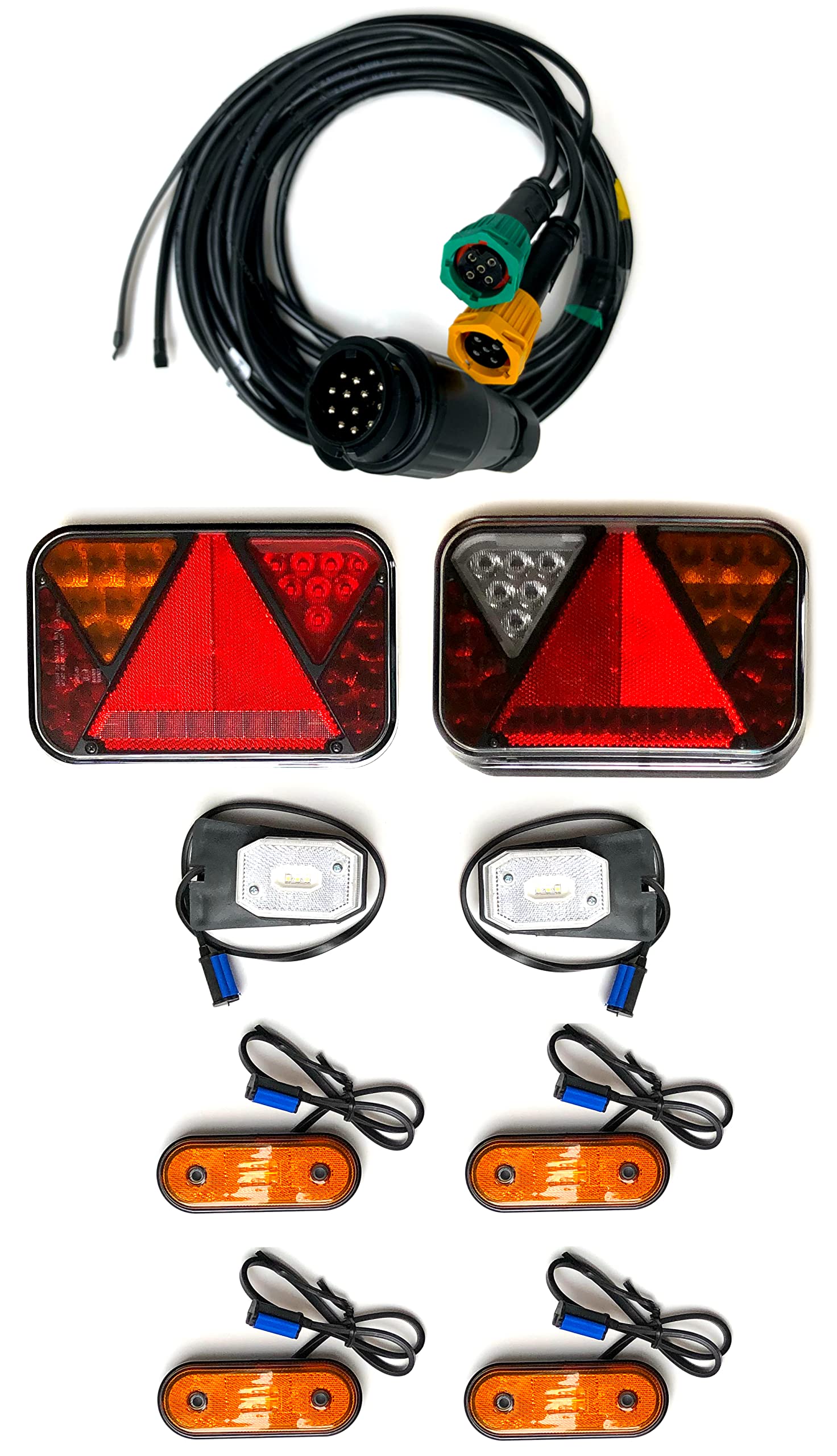 MelTruck Anhängerbeleuchtung SET LED Rückleuchten LED Control Box Umrissleuchten Kabel 9m von MelTruck