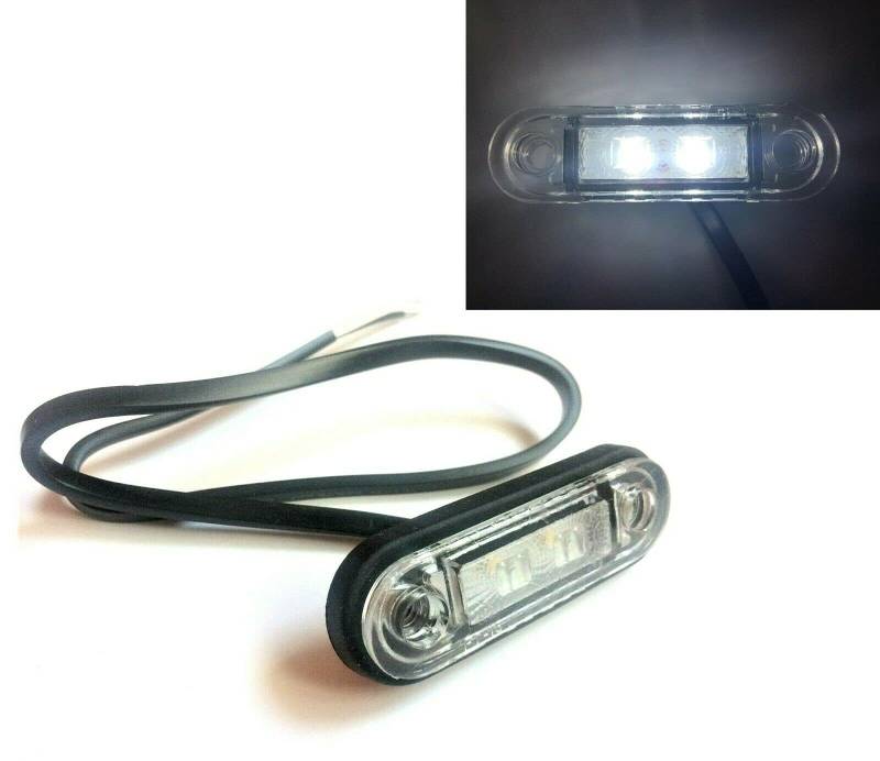 MelTruck Weiß LED Umrissleuchte 85x27x19 mm Begrenzungsleuchte 12V 24V E9 f. LKW Anhänger von MelTruck