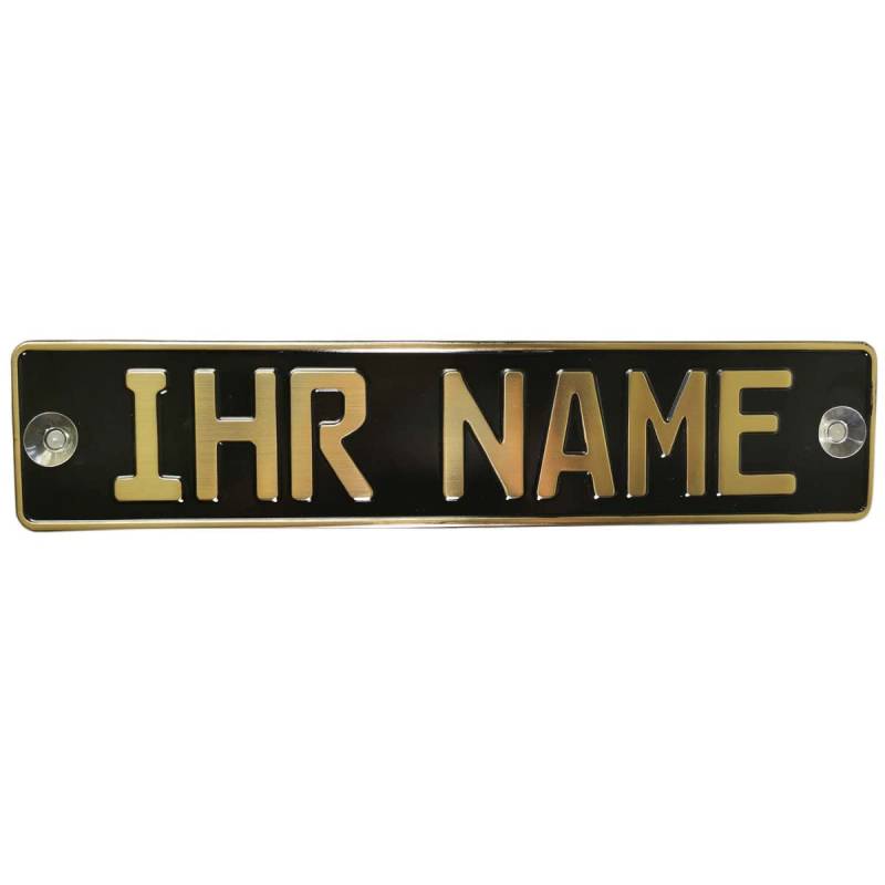 Melsaro Namenschild LKW Fahrer Autofahrer Goldfarbig Truck PKW Auto Name Funschild Autoschild Traktor Schild Truck Trucker Schild von Melsaro