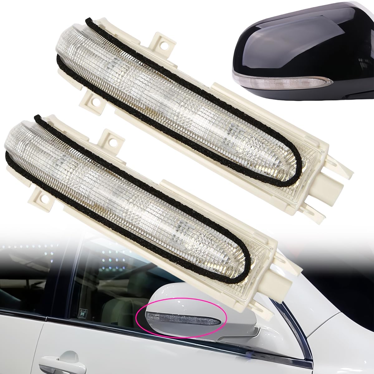 MengZJ Blinker für Außenspiegel, für Accord 2002-2008 / Acura TSX 2004-2008 Blinkerbaugruppe, 34350-SEA-013/34300-SEA-013 Rückspiegelzubehör,Right von MengZJ