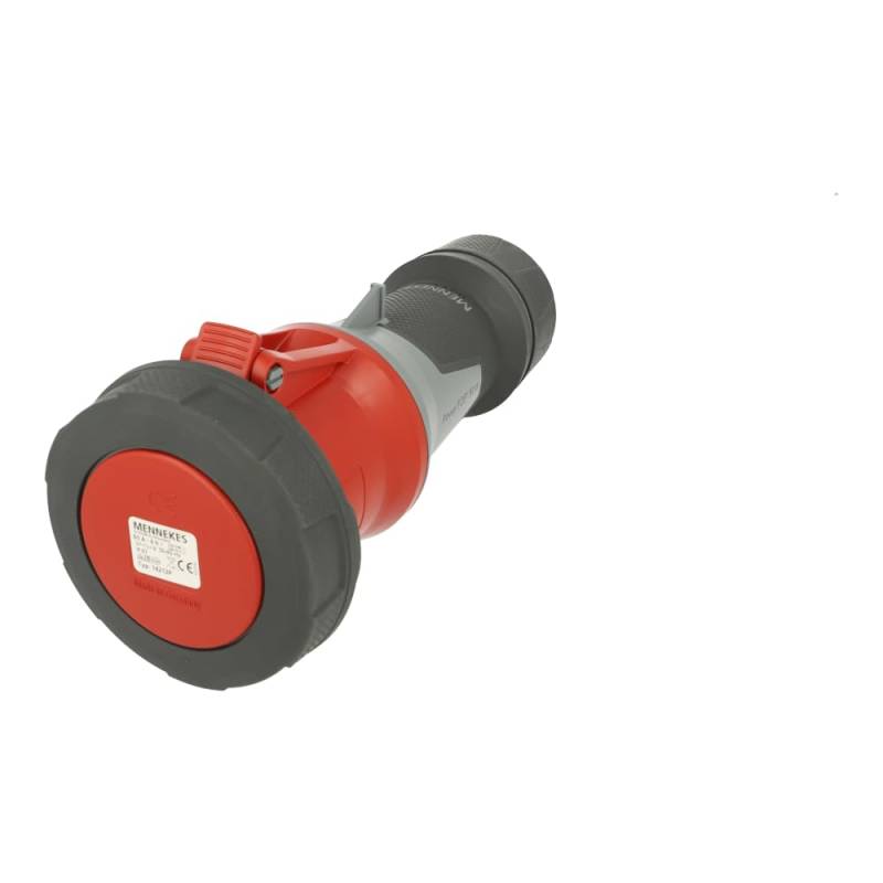 Mennekes (Unternehmen) 14212P Power Top Xtra Connector mit gummierten Bereich, IP 67 Schutz, 6 Stunden Earth Position, 5 Pole, 63 A, 400 V, rot von Mennekes