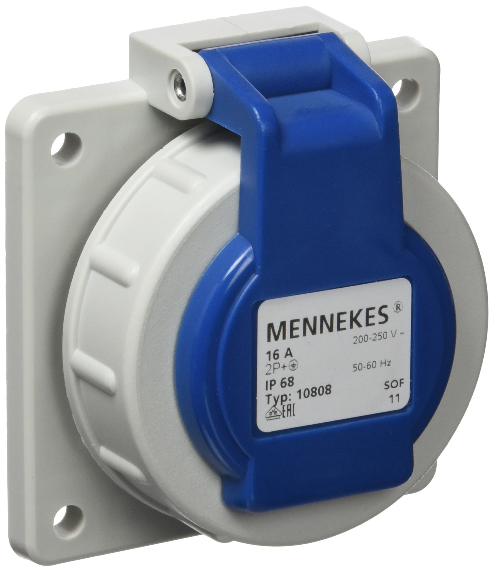 Mennekes 101700011 Schuko-Steckereinbau 16 A / 230 V, Steckdosen, IP 68 Schutzart, Blau von Mennekes