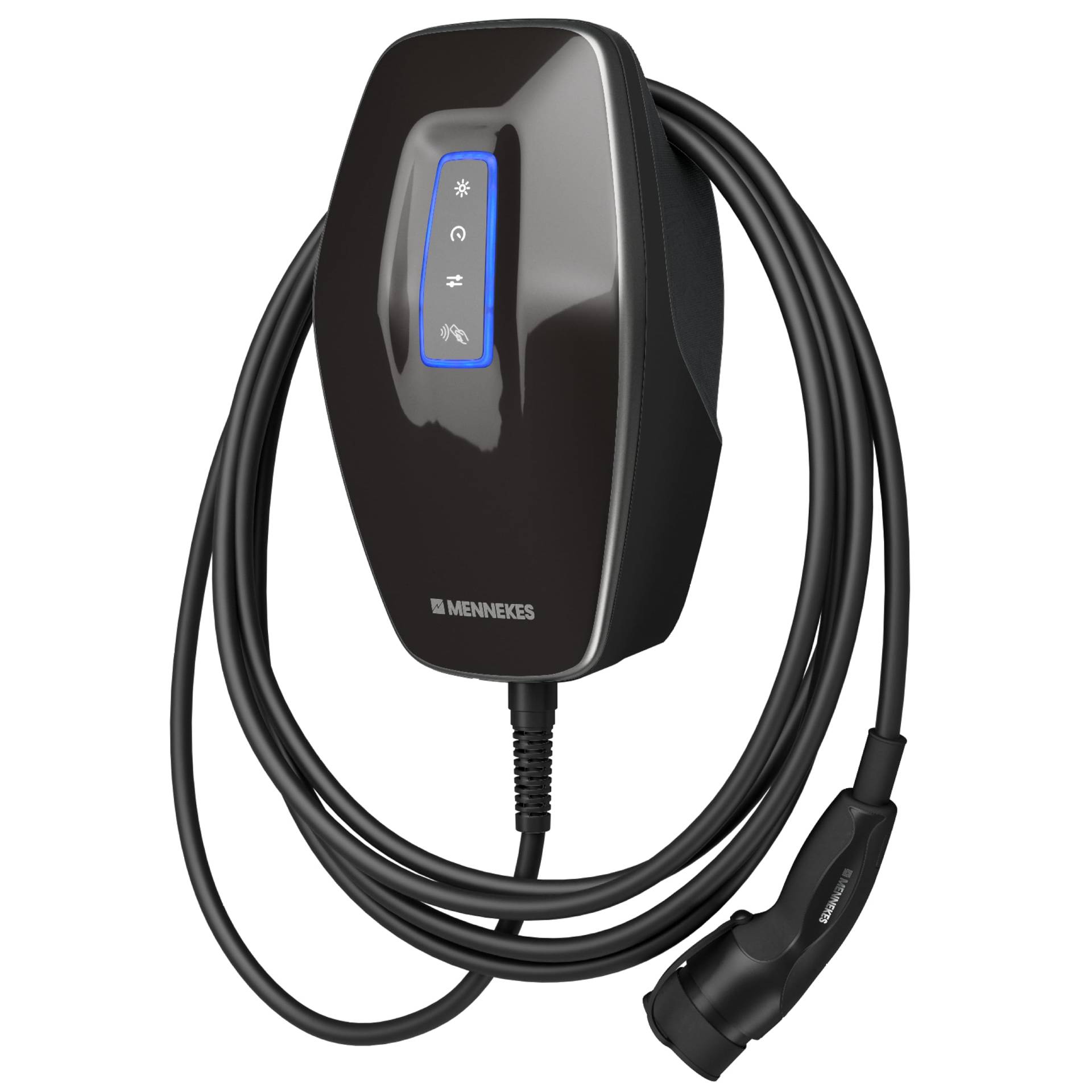 Mennekes Wallbox AMTRON 4You 560, 11 kW für E-Autos und Hybrid - mit 7,5 m Kabel, MID-Zähler, WLAN - Cover Schwarz von Mennekes