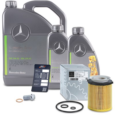 Mercedes-Benz Ölfilter + 7l 5W-30 Motoröl MB 229.52 für Infiniti, Mercedes-Benz von Mercedes-Benz