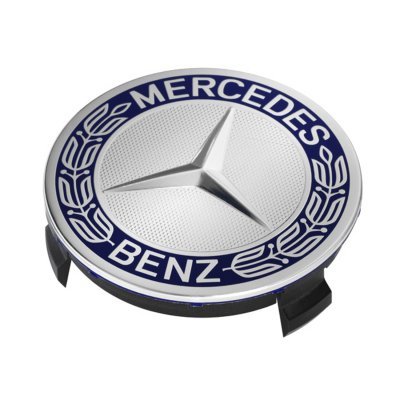 Radnabenabdeckung Stern mit Lorbeerkranz blau 3D-Effekt von Mercedes-Benz