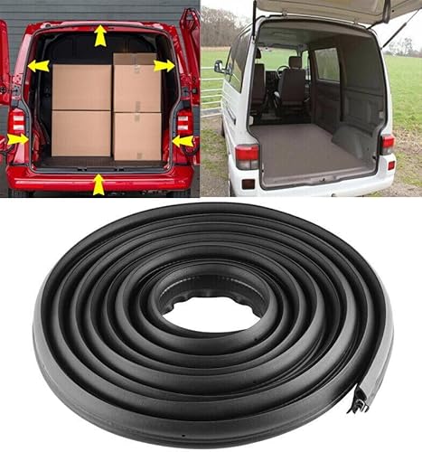 Heckklappendichtung Rahmendichtung, Gummi Dichtungsband Türdichtung Dichtungsband, Dichtungsprofil Gummidichtung Kofferraumdichtung Kompatibel für VW T4 Transporter Kasten 721827705B 5,4m von Merisny