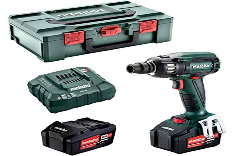 Metabo Akku-Schlagschrauber SSW 18 LTX 400 BL (602205500) 18V 2x Li-Ion; Ladegerät ASC 55; metaBOX 145, Art des Akkupacks: Li-Ion , Akkuspannung: 18 V, Akkukapazität: 2 x 4 Ah von metabo