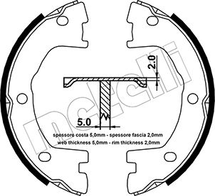 Bremsbackensatz, Feststellbremse Hinterachse Metelli 53-0077 von Metelli