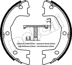 Bremsbackensatz, Feststellbremse Hinterachse Metelli 53-0097 von Metelli