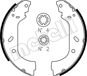 Bremsbackensatz Hinterachse Metelli 53-0074 von Metelli