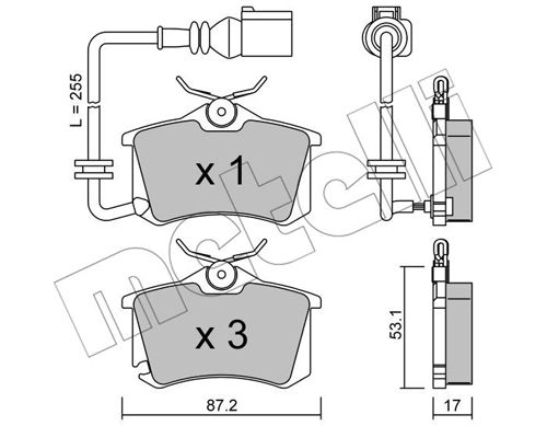 Bremsbelagsatz, Scheibenbremse Hinterachse Metelli 22-0100-4 von Metelli