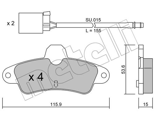 Bremsbelagsatz, Scheibenbremse Hinterachse Metelli 22-0143-0K von Metelli