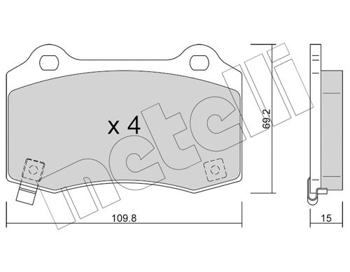 Bremsbelagsatz, Scheibenbremse Hinterachse Metelli 22-0251-6 von Metelli