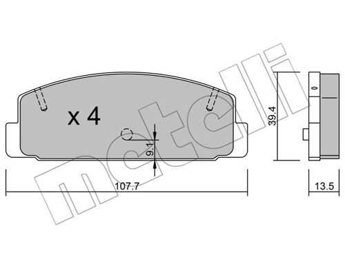 Bremsbelagsatz, Scheibenbremse Hinterachse Metelli 22-0302-1 von Metelli