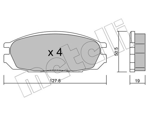 Bremsbelagsatz, Scheibenbremse Hinterachse Metelli 22-0409-0 von Metelli