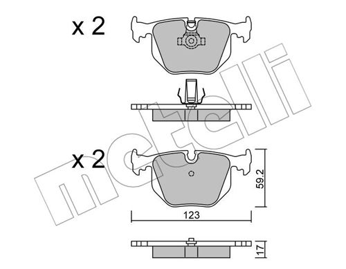 Bremsbelagsatz, Scheibenbremse Hinterachse Metelli 22-0560-0 von Metelli