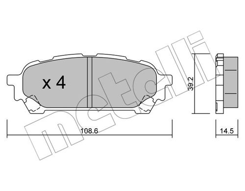 Bremsbelagsatz, Scheibenbremse Hinterachse Metelli 22-0613-0 von Metelli