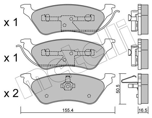 Bremsbelagsatz, Scheibenbremse Hinterachse Metelli 22-0625-0 von Metelli