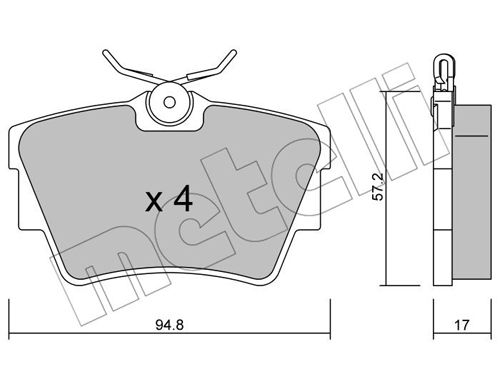 Bremsbelagsatz, Scheibenbremse Hinterachse Metelli 22-0635-0 von Metelli