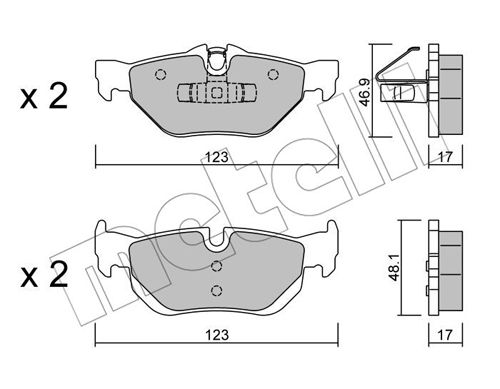 Bremsbelagsatz, Scheibenbremse Hinterachse Metelli 22-0642-0 von Metelli