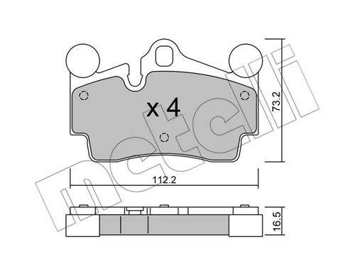 Bremsbelagsatz, Scheibenbremse Hinterachse Metelli 22-0655-0 von Metelli