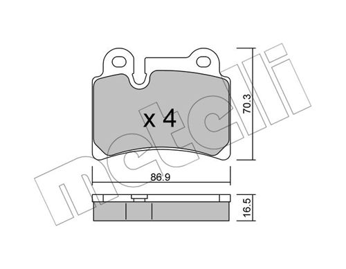 Bremsbelagsatz, Scheibenbremse Hinterachse Metelli 22-0660-0 von Metelli