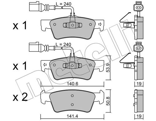 Bremsbelagsatz, Scheibenbremse Hinterachse Metelli 22-0661-0 von Metelli