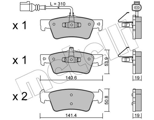 Bremsbelagsatz, Scheibenbremse Hinterachse Metelli 22-0661-1 von Metelli