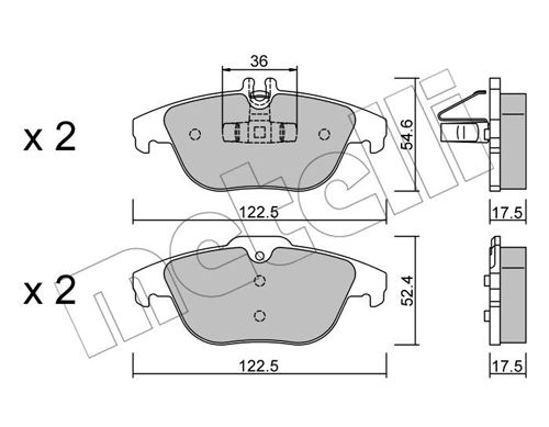 Bremsbelagsatz, Scheibenbremse Hinterachse Metelli 22-0666-0 von Metelli