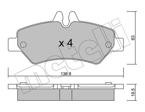 Bremsbelagsatz, Scheibenbremse Hinterachse Metelli 22-0672-0 von Metelli