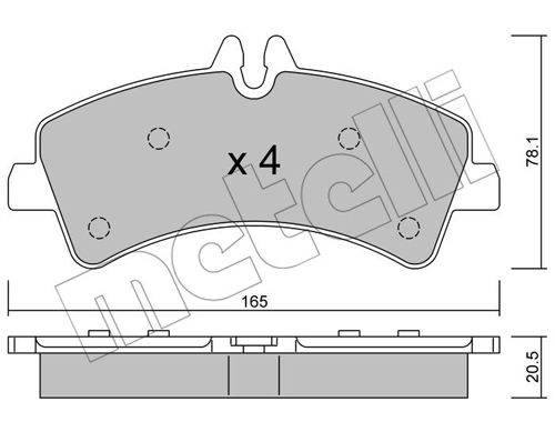 Bremsbelagsatz, Scheibenbremse Hinterachse Metelli 22-0674-0 von Metelli